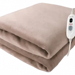 Manta eléctrica - Ufesa Softy Plus, 120 W, 180x140 cm, 3 Niveles de temperatura, Sistema autostop, Beige