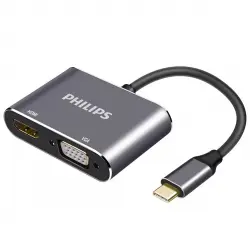 Philips - Adaptador SWV6021 De USB-C A HDMI Y VGA