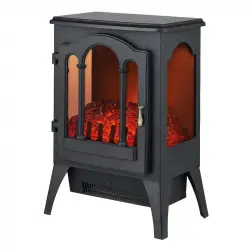 Purline CHE-220 Chimenea Eléctrica Tipo Estufa 2000W Diseño Clásico Negro