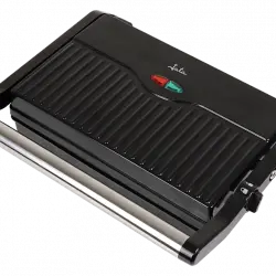 Sandwichera - Jata JEGR1107, 1000W, Parrilla eléctrica y grill, Base antiadherente, Apertura 180º, Negro