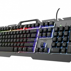 Teclado gaming - GXT 853 Esca Metal Rainbow, USB, Retroiluminación RGB, 12 Teclas Programables, Negro