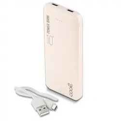 Cool Leather Powerbank 10000mAh 2xUSB Blanca