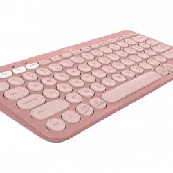 Teclado inalámbrico - Logitech K380S, Bluetooth-USB, Multidispositivo, Multisistema, Teclas programables, de accesos directos, Rosa