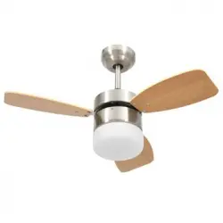 Ventilador De Techo Con Luz Con Mando Marrón Claro 76 Cm Vidaxl