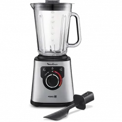 Batidora de vaso - Moulinex PerfectMix+ LM871D10, 1200 W, 2 L, 6 cuchillas, Tecnología Powelix, 28.000 Rpm, Panel Táctil, Autolimpieza, Acero inox.