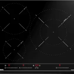 Encimera - TEKA IZC 63320 MSS BK, Vidrio templado, Eléctrica, Inducción, 3 zonas, 32 cm, Negro