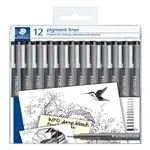 Estuche 12 Rotuladores calibrados STAEDTLER Pigment Liner 308-9