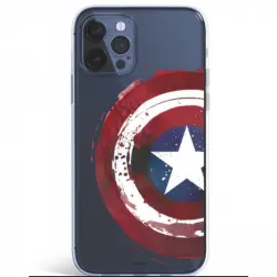 Funda Oficial de Marvel Capitán América Escudo Transparente para iPhone 12 Pro Max