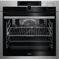 Horno a vapor - AEG BSE999330M, Multifunción, Limpieza vapor, 70 l, Sonda térmica, 60 cm, Inox