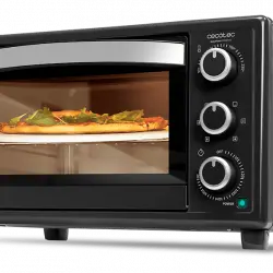 Mini horno - Cecotec Bake&Toast 2600 Black 4Pizza, 1500 W, 26 l, 230°C, Temporizador, 6 modos, Piedra especial pizza,