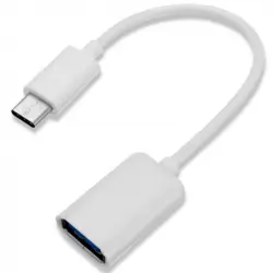 OcioDual Adaptador OTG USB 2.0 a USB-C Hembra/Macho Blanco