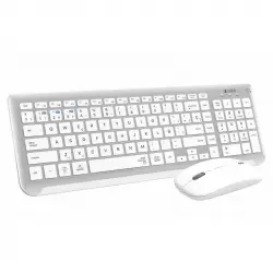 Subblim Prestige Combo Multidispositivo Teclado Inalámbrico + Ratón Plata/Blanco