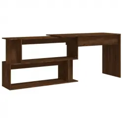 Vidaxl Escritorio Esquina Madera Contrachapada Color Roble 200x50x76cm