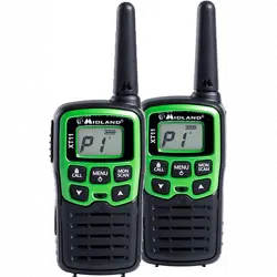 Walkie Talkie - Midland XT30, verde, 6km de alcance, 16 canales, manos libres