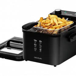 Freidora - Cecotec CleanFry Infinity 3000, 2400 W, Capacidad 3l, Hasta 190 °C, Negro