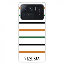 Funda Para Xiaomi Mi 11 Ultra Del Venezia Fondo Blanco Rayas - Licencia Oficial Venezia Football Club