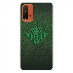 Funda Para Xiaomi Redmi 9t Del Betis Escudo Verde Fondo Trama - Licencia Oficial Real Betis Balompié