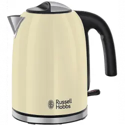 Hervidor de agua - Russell Hobbs Classic Cream Colours Plus+, 2400W, 1.7 L, Filtro lavable, Base