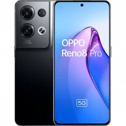 Móvil - OPPO Reno 8 Pro, Glazed Black, 256GB, 8GB, 6.7" Full HD+, Mediatek Dimensity 8100 MAX, 4500mAh, Android 12