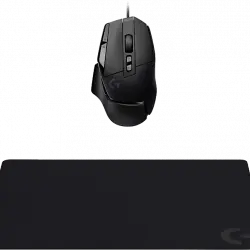 Ratón gaming - Combo Logitech G G502 X + Alfombrilla G240, 25.600ppp, Base antideslizante, Interruptores, Botones programables, Negro