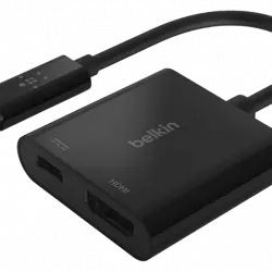 Cable Adaptador - Belkin AVC002BTBK, Cargador, De USB-C a HDMI, Compatible con Apple, Negro