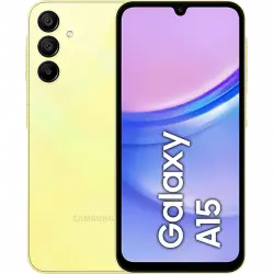 Móvil - Samsung Galaxy A15 LTE, Amarillo, 128GB, 4GB RAM, 6.5" FHD+, MediaTek G99 Octa-Core, 5000mAh, Android 14