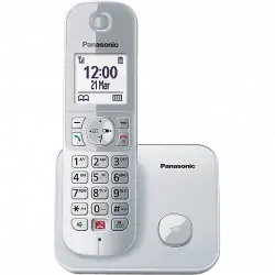 Teléfono - Panasonic KX-TG6851SP, Inalámbrico, Identificación de llamadas, No molestar, Plata + Base