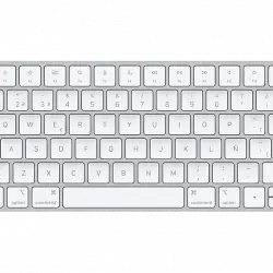 APPLE Magic Keyboard, Inalámbrico y Recargable, Cable USB-C a Lightning tejido, Blanco