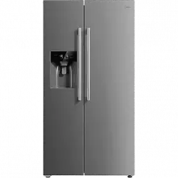 Frigorífico americano - Midea MDRS681FGE02I, 176.5 cm, 520 l, Freeze Technology, Hielo, Gris