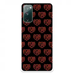 Funda para Samsung Galaxy S20 FE del Rayo Vallecano Escudo Patrón Fondo Negro Licencia Oficial