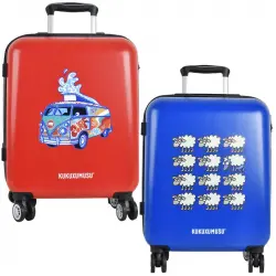 Kukuxumusu Set 2 Maletas De Viaje 4 Ruedas 360º, Candado, 56,5x42x21 Cm Rojo Y Azul Oscuro