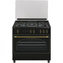 Vitrokitchen RU9060B Cocina de Gas Butano 5 Fuegos + Horno Antracita