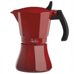 Cafetera tradicional - Jata Hogar HCAF2006, 6 Tazas, Aluminio, Rojo