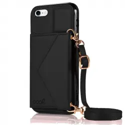 Cool Funda Colgante Wallet Negra para iPhone 7/8/SE 2020