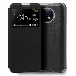 Cool Funda Flip Cover Liso Negro para Xiaomi Redmi Note 9T