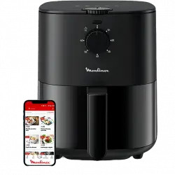 Freidora de aire - Moulinex Easy Fry Essential EZ1308, 1280 W, 3.5 L, Tecnol. AirFry, Hasta 200 °, 5 programas, Temporizador 60 min, Negro