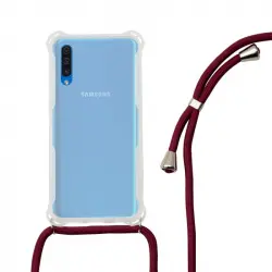 Ksix Funda Cordón Granate TPU Transparente para Samsung Galaxy A50/A30S