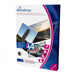 MediaRange MRINK112 Papel Fotográfico Doble Cara A4 250gr Blanco Mate 50 Hojas