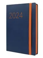 Agenda anual 2024 Finocam A5 Flexi Lisa FA5 día por página Azul