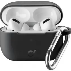 Funda - CellularLine BOUNCEAIRPODSPROK, Para Apple AirPods Pro, Silicona, Negro