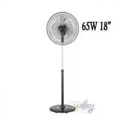 Ventilador De Pie 18" 65w 3 Velocidades Y Altura Regulable