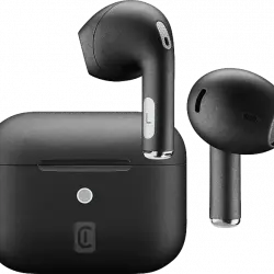 Auriculares True Wireless - CellularLine BTCRYSTALTWSK, Hasta 20 horas, Negro