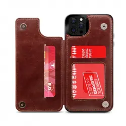Funda De Piel Wallex Marron Para Iphone 13 Pro Max