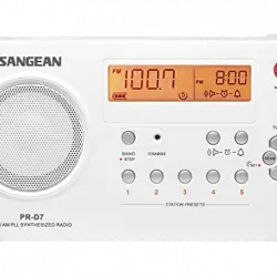 Radio portátil - Sangean Package PR-D7, FM/AM, Digital, Despertador, Blanco