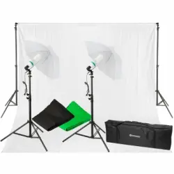 Set De Iluminación De Luz Diurna Y De Fondos De Estudio Br-2116 1250w Bresser