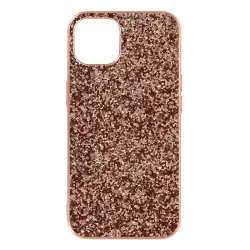 Avizar Funda Purpurina Rígida Acabado Relieve Antideslizante Champán para iPhone 13 Mini