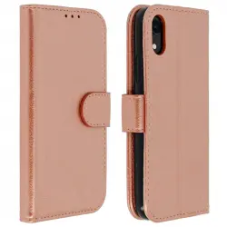 Avizar Funda Tipo Cartera Oro Rosa para Apple iPhone XR