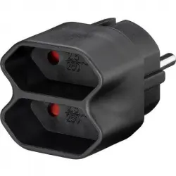 Goobay Adaptador Doble Enchufes Europeos Negro