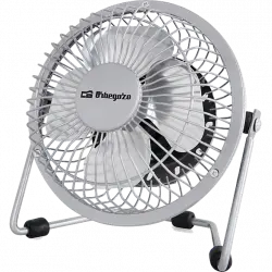 Ventilador de sobremesa - Orbegozo PW 1025, 8 W, Carga USB, Aspas 10 cm, Gris