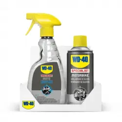 WD-40 Specialist Motorbike Pack Spray Abrillantador de Silicona 400ml + Spray Limpiador Total 500ml